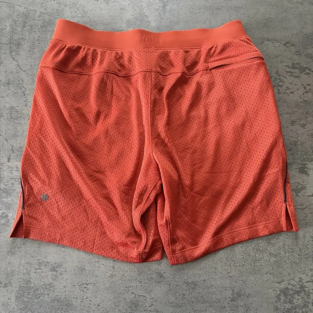 Lululemon Short 7” Mesh Lined Double Layered LM7BSES Orange Men's M NWOT
